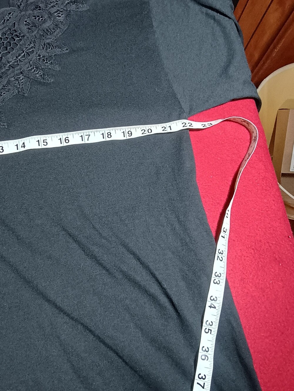 Bundle of 2 Black Short Sleeve Tops One Beaded & One Open Work Detailed See pics - Picture 6 of 12